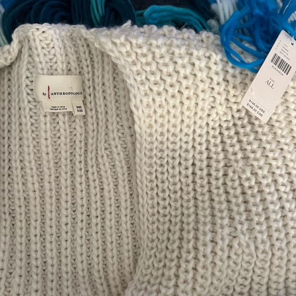 BY ANTHROPOLOGIE MULTICOLOUR FRINGE DUSTER KIMONO CARDIGAN. - Picture 4 of 4